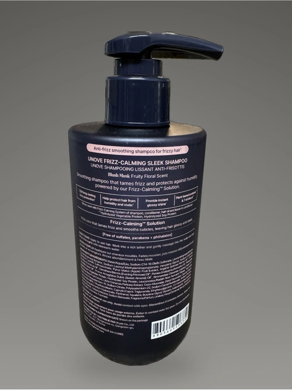 UNOVE Frizz-Calming Sleek Anti-Frizz Sulfate- Free Shampoo Blush Musk 9.8oz